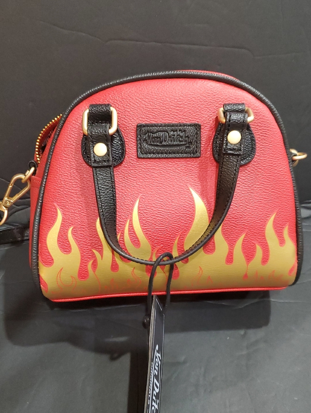 Von Dutch red flames mini bowling Crossbody bag brand new